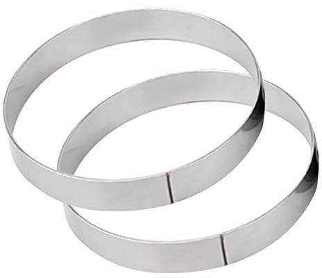 Mikinona Anillos De Repostería Multifunción Acero Inoxidable 20 Cm Altura 3 Cm Resistentes Al Desgaste Para Pizza Panqueques Pasteles Cocina Doméstica 2 Unidades