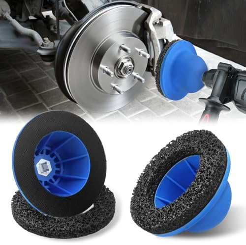 Pulchra Wheel Hub Grinder Car Wheel Hub Cleaning Brush with 150mm Grinding Wheel Rust Grinding/Cleaning Rotor/Wheel Surface Polish Clean for Cordless/Air Drill (Blue)
