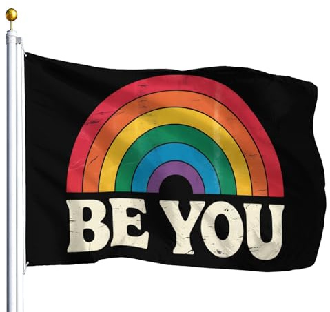 Bandera De Jardín Be You Lgbtq Gay Bandera Del Orgullo Banderas Premium Resistente A La Intemperie Pride Flag Para Terraza Césped Balcone 152X90CM