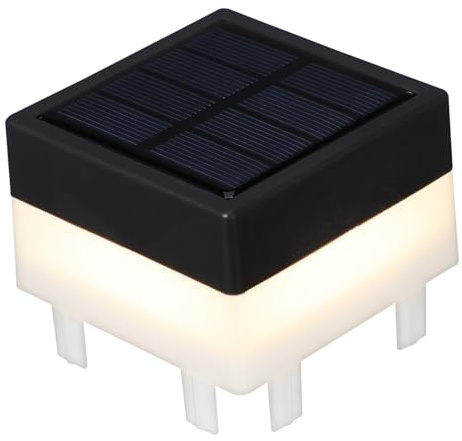 Operitacx Solar Pfostenleuchte 7x7cm aus Kunststoff mit Ip44 Wasserdichtigkeit für Außenbeleuchtung von Garten und Eisenzaun Solarbetriebene Gartenleuchte für Terrasse und Außenbereich