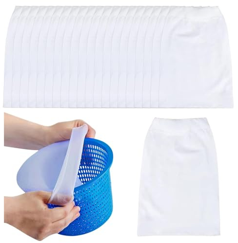 Funngy Pool Skimmer Socken,20 PCS Skimmersocke für Pool Wiederverwendbare Filtersocke Feinfilterung für Einhängeskimmer Oberflächenskimmer & Aufstellpool Gegen Blätter Insekten Abschaum Pool Zubehör