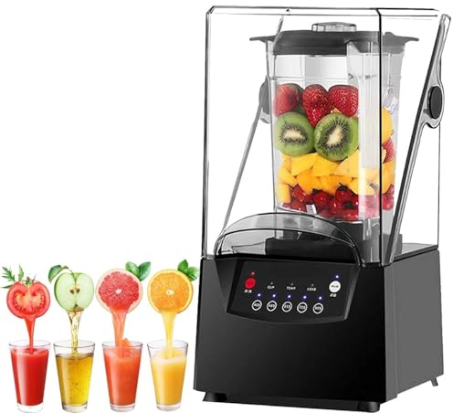 Blender professionnel 2200W avec capot transparent, 6 lames inox bidirectionnelles, 2L bol grande capacité, broyeur glace, mixeur smoothies et boissons saines