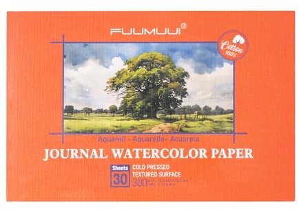Carta Acquerello Cotone A6 - 30 Fogli Acquerello, Priva di Acidi, 300gr, 100% Cotone, Pressato a Freddo, Album Da Disegno Professionale | Ideale Per Pittura E Disegno Con Acquarello, Watercolor Paper