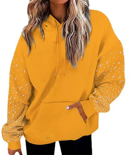 Damtröjor träningströjor damer huvtröjor för kvinnor Storbritannien eleganta damtröjor tröja väder toppar halloween tröja stickad tröja överdimensionerade huvtröjor jumper träningskläder, Orange, 3XL