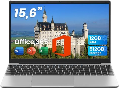 jumper Laptop 15,6 Zoll FHD Display, Office 365, 12 GB RAM 512 GB ROM TF Erweitern 512GB, 5205U Prozessor Notebook(bis zu 2,3 GHz), 2 Stereo-Lautsprecher/USB 3.0/Typ-C/Zehnertastatur