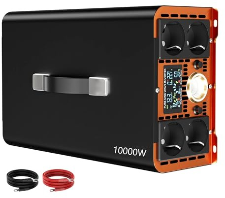Inverter convertitore DC 12V 24V 220V 230V 3000W 5000W 6000W 7000W Convertitori Tensione Invertitore Caricabatterie Riserva Solare Inverter Onda Sinusoidale Per Pura(10000W,96V,220-230V 50Hz)