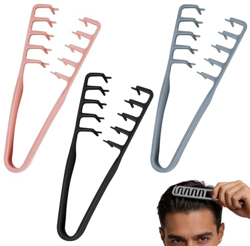 3 Stück Textur Kamm, Locken Kamm, Volumizing Wide-Tooth Hair Styling Comb | Kaschieren Sie Den Scheitel, Verleihen Sie Dem Haaransatz Volumen und Kreieren Sie Einen Voluminösen Lookk