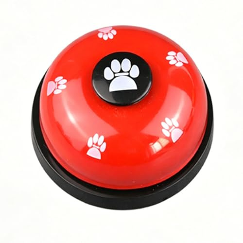 Tnfeeon Türklingel für Hunde, Kunststoff-Tischglocke, Hunde-Töpfchen-Trainingsglocke, 2er-Pack mit Rutschfester Basis, Abgerundeter, Lebensmittelechter Kunststoff, für Türausgang und Futt (Rot und