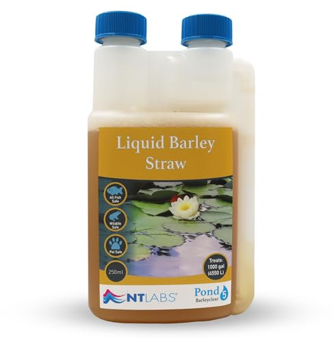 NT Labs Pond Barleyclear, Liquid Barley Straw, Natural Controlof Green Algae & Blanket Weed in Ponds, Targets Green Water, Algae & Blanket Weed by Consuming Phosphates (250ml - Treats 4550L)