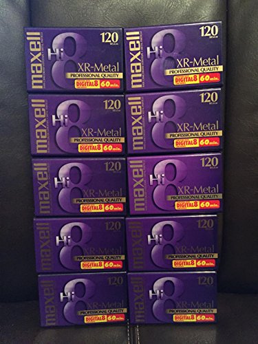 Maxell hi-8 120 xr-metal Professionelle Qualität 60 min. 8 mm Camcorder Video 10 Pack