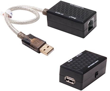 Extensor de USB 2.0 a RJ45 CAT5 CAT5E ETHERNET Cable de extensión Adaptador Conjunto de conexión de hasta 200 m