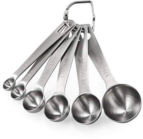 U-Taste 18/8 Edelstahl Messlöffel 6 Stück, Metall Messlöffel für Backmessen Trockenrationen und Flüssigkeit, Spuelmaschinenfest, Gutes Küchenwerkzeug