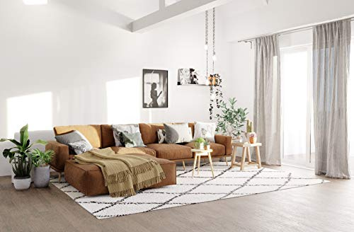 Homing transparenter Vorhang Uni Gardine Grau Stein einfarbig | Wohnzimmer Schlafzimmer Küche Kinderzimmer | Dekostoff (1Stück) 245 x 140 cm(HxB)