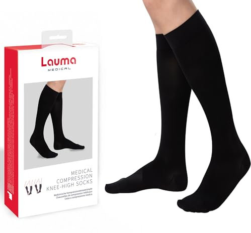 Calze a compressione medicali al ginocchio a punta chiusa – Classe II 23-32 mmHg – Calze elastiche contenitive contro vene varicose, gonfiore e gambe stanche