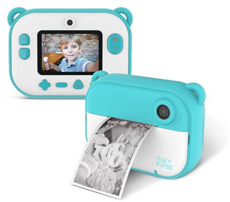 myFirst Camera Insta 2, Fotocamera a Stampa Istantanea per Bambini, 12 MP, Video Full HD, Schermo IPS da 2, Scheda Micro SD fino a 32 GB non Inclusa, Blu