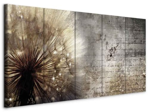 murando - Leinwandbild Blumen Natur Vintage, 150x60 cm, 5-teilig, modern | Hochwertige Leinwand, sofort aufhängbar, ideal fürs Wohn- oder Schlafzimmer, wasserfest und lichtecht, langlebig, stilvoll