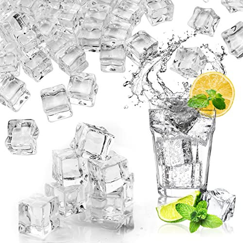 Reusable Acrylic Fake Ice Cubes Highly Transparent Ice Side Length 1.7 cm for Accessories Props Decoration for Wedding Decor Photography Props Vase Fillers