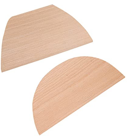 Hemoton 2pcs Dough Scraper Wooden Dough Divider Bread Scraper Cake Pastry Pizza Cutter Slicer Kitchen Utensil for Cooking Baking Semicircle Trapezoid