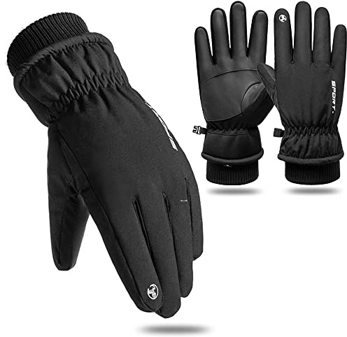 LAMOOER Gants d'hiver Thermiques pour Homme, Gants de Ski imperméables et résistants au Froid, pour écran Tactile, Gants de Neige pour Cyclisme, Course à Pied, randonnée, Escalade (Taille L)