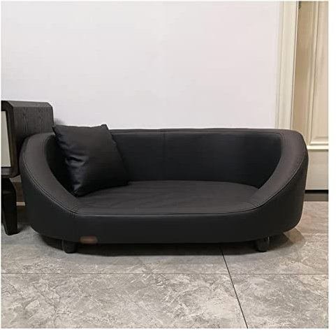 LCYDMJ Haustier Sofa Hochwertiges Haustier-Schlafsofa Aus PU-Leder, Luxus-Hundesofa Mit Massivholzrahmen, Geeignet Für Mittelgroße Und Kleine Hunde Und Katzen, Mit Wurfkissen (Color : Style2)