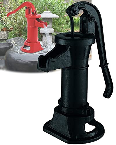 DYK&NX Pompa a Mano per Fontana in Ghisa, Decorativa Pompa Manuale, Pompa dell'Acqua Classica in Stile Vintage, Utilizzata in Stagni, Cortili E Giardini Familiari (Color : Black)