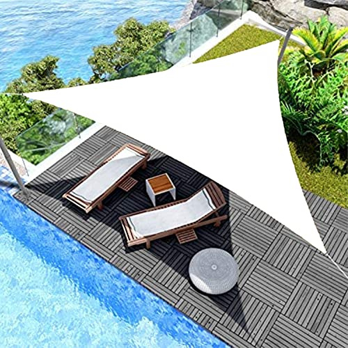 Toldo Triangular Vela de Sombra 1.5x1.5x1.5m 95% Protección UV Vela Solar en Poliéster Toldo de Vela Solar Toldos con Kits de Montaje para Patio Jardín, Terraza, Camping, Blanco