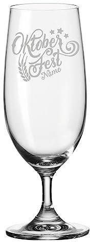 Leonardo, bicchiere da birra con incisione, scritta Oktoberfest, personalizzato con nome, tulipano da birra come regalo, idea regalo per uomini per il compleanno, regalo per papà per la festa del