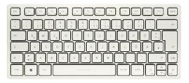 CHERRY KW 7100 MINI BT, Kompakte Multi-Device-Tastatur mit 3 Bluetooth-Kanälen, Deutsches Layout (QWERTZ), Flaches Design, inkl. Transporttasche, Milk White