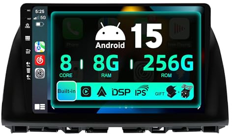 SXAUTO ¦ 8G+256G ¦ Android 15 IPS Autoradio Per Mazda CX-5 (2013-2016) - Senza fili Carplay & Android Auto - LED Camera + MIC - DAB Fast-boot Volante 360-CAM DSP WIFI -2 Din 10.1 Pollici