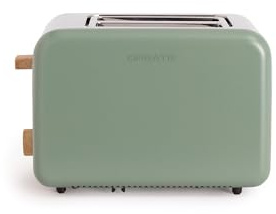 CREATE/TOAST RETRO/Tostapane Verde Salvia / 6 livelli di potenza, vassoio raccoglibriciole, termostato, scongelamento, riscaldamento, 2 fessure larghe, 850W
