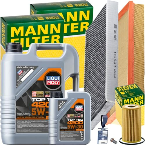 BandelOne enthält Mann Inspektionspaket+6L Liqui Moly 5W-30 Öl passend für W169 W245 Cdi