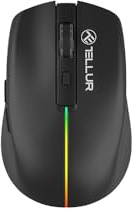TELLUR Kabellose Maus mit Lautlosem Klicken, Wiederaufladbar USB C, 2,4 GHz USB Nano Empfänger, Wireless Mouse Silent Click, 1600 DPI, RGB Lichtband, Schlankes und Leichtes Design zum Tragen (Schwarz)