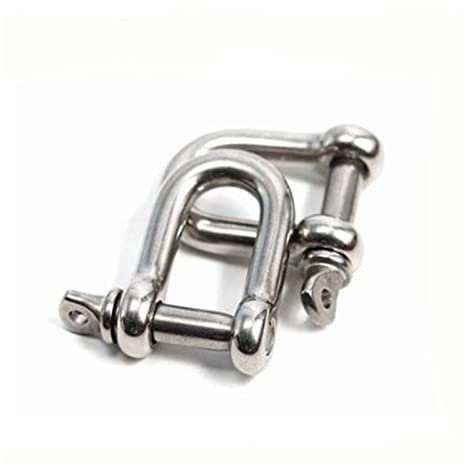 Grillete en D, anillo en D de acero inoxidable, 1 pieza M4-M12 100% acero inoxidable A2 304 grillete en forma de D, grillete en D, grillete en forma de D SUS 304 M4-M12 (tamaño: M6) (tamaño: M10) ( Si