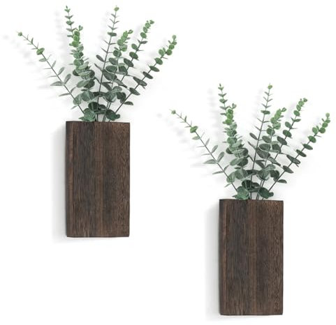 moonsun Wand-Pflanzgefäß aus , Vase, -Übertopf mit künstlichem Eukalyptus, Bauernhaus für Pflanzen, Blumen