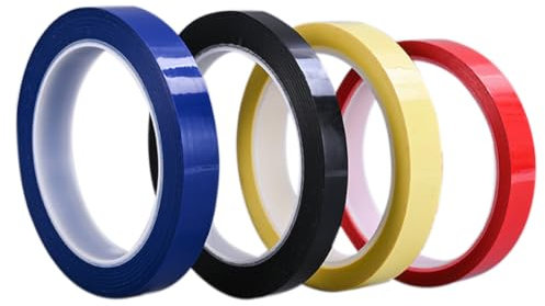 4 Rollen 10 mm x 66 m Fuß Blaues Wärmeband für Sublimation Hitzebeständiges Klebeband Keine Rückstände Elektriker Klebeband Sublimation Klebeband für Elektronik Leiterplatte Wärmeübertragung