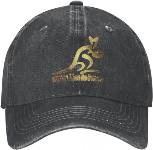 TeysHa Baseballkappe Snapback Sonnenhut Australien Rugby Wallabies Gold Baseball Caps Vintage Distressed Washed Snapback Hut Männer Frauen Outdoor Alle Jahreszeiten Reisekappe Hut Geschenk