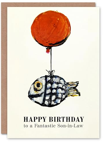 Artery8 Geburtstagskarte für einen fantastischen Schwiegersohn, lustige Ballonfischangeln, Angler