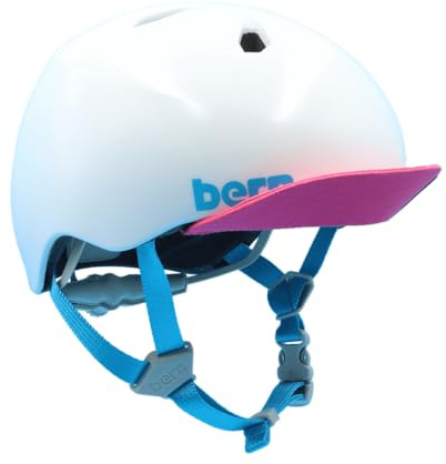 Bern Nina DVRT Kids Bike Helmet with Rotational Impact Safety?Adjustable Comfort?Trusted by Parents Worldwide?EN1078 Certified?S/M?Satin White