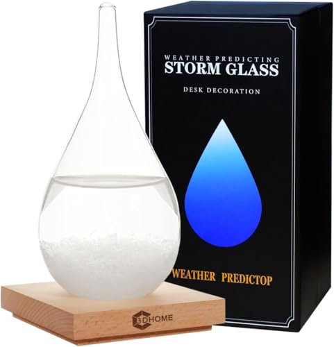 Sturmglas Wassertropfenförmige Kristallkugel, Weihnachtsdekoration Sturmglas Wettervorhersage Wetterstation, Mode Kreativ Büro Desktop und Wohnkultur (klein)