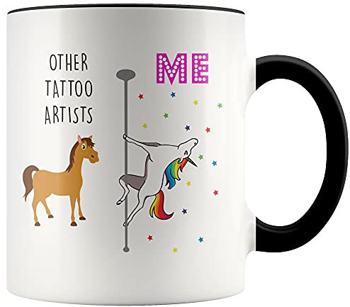 Kaffee-Becher Keramik Tasse Einzigartig Keramik Kaffeetassen Neuheit Retro Tasse Lustig Geschenk Für Vatertag Geburtstagsgeschenk Männer 330 Ml Tattoo-Künstler