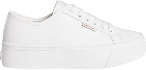 Calvin Klein Donna Sneakers Vulcanizzate Flatform con Plateau, Bianco (Bright White), 39