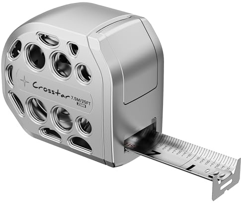 Crosstar 25FT Magnetic Self-Locking Stainless Steel Tape Measure
