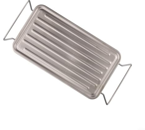 Ultralight Titanium Camping BBQ, Grill Grate Foldable Outdoor Table, Ribbed Plate Design Portable for Hiking Picnic