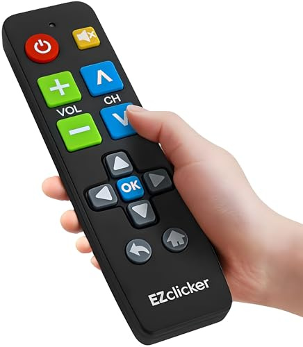 Samsung Telecomando di ricambio per TV compatibile solo con TV Samsung (nero) telecomando TV con pulsanti grandi, semplificato e facile da usare (2 batterie AAA non incluse) (nero)