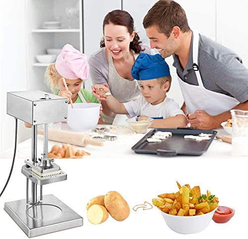 Vegetable Peeler Electric Potato Chipper, Commercial French Fries Cutter with 8mm, 10mm, 12mm Blades, Professional Vegetable & Fruit Slicer Kitchen Tool for Potatoes, Onions, Carrots