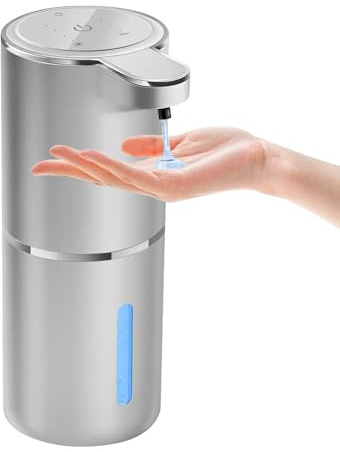 Automatischer Flüssigseifenspender, berührungsloser Handseifenspender, USB Typ C wiederaufladbar elektrischer Spülmittelspender für Badezimmerarbeitsplatte, Küche und Gewerbe, 380 ml