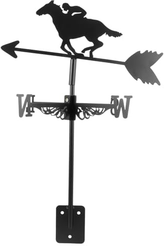 ifundom Veleta de Viento Metálica de Aleación de Zinc para Jardín Exterior, Decoración de Patio Diseño de Caballo, Indicador de Dirección Resistente al Desgaste, Instalación en Techo