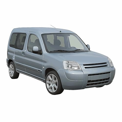 TINTCOM Lámina Tintada Precortada para Citroen Berlingo 5 Puertas 1997-2009 con 2 Puertas Correderas (05% Super Negro, A2-B1) - Cristales Laterales Traseros y Luneta - Protección UV