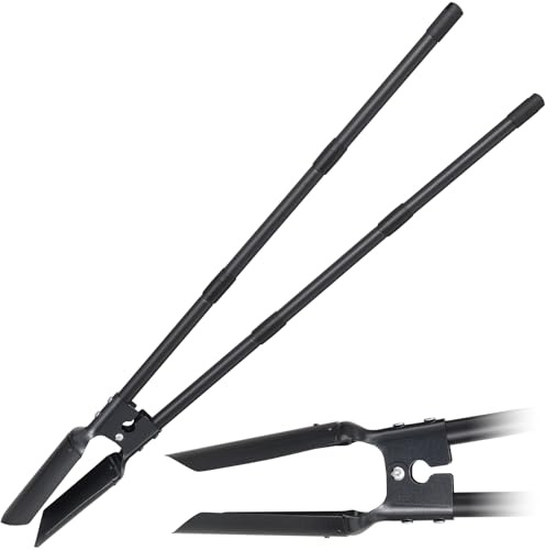 Herramienta excavadora de agujeros para postes, excavadora de agujeros de poste con mango de 139 cm de largo, herramienta manual de alta resistencia, pala de jardín, cuchillas afiladas dobles para