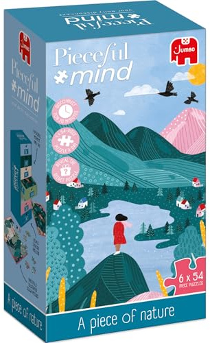 Jumbo Pieceful Mind, A Piece of Nature, EIN Stück Natur Puzzle | 7 Tage 7 Puzzle mit je 54 Teilen, Ausmalbild inkl., für Erwachsende